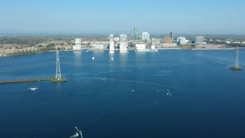 Skyline of Almere Stock Footage 88777923