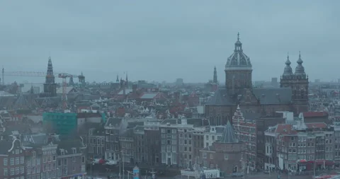 Skyline Amsterdam centre in the winter Video stock 146491074