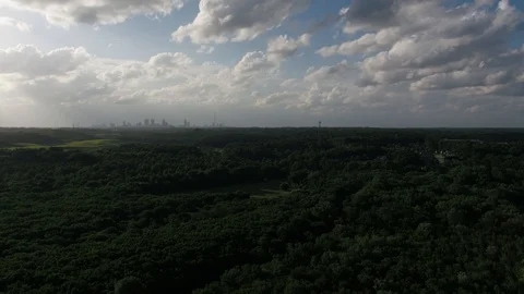 Skyline and clouds with pan out Video stock 92375737
