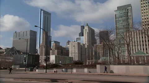 Skyline by Aon Center Stock Footage 36306064