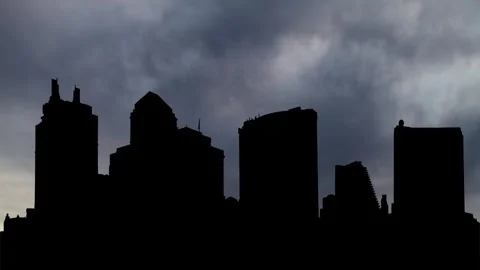 Skyline of Atlantic City at Sunrise, Time Lapse  with Fast Clouds Stock Footage 278737853