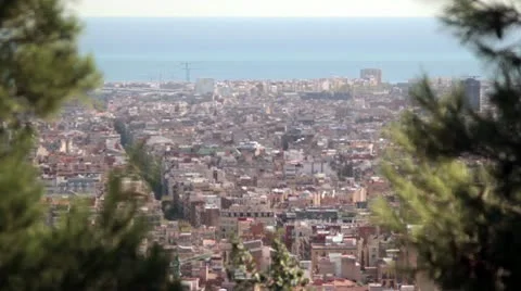 Skyline Barcelona Stock Footage 12374255
