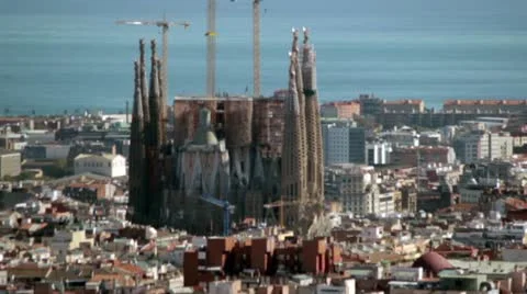 Skyline Barcelona Stock Footage 12374307
