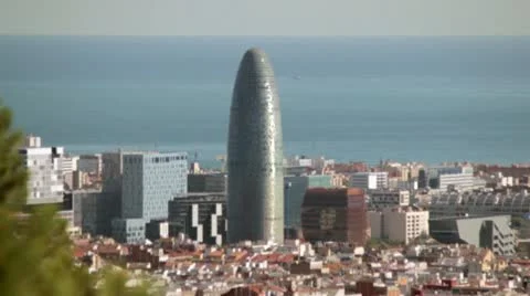 Skyline Barcelona Stock Footage 12374320