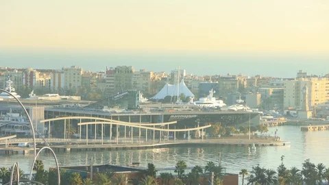 The skyline of Barcelona, Spain Stock Footage 124126724