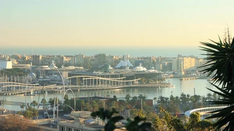 The skyline of Barcelona, Spain Stock Footage 124126726