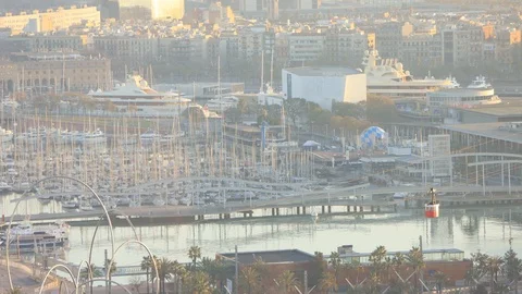 The skyline of Barcelona, Spain Stock Footage 126320091