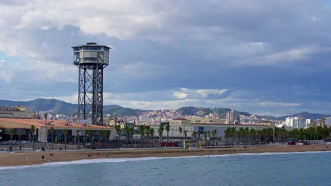 Skyline of Barcelona from w Video stock 217841925