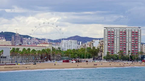 Skyline of Barcelona from w Video stock 218147235