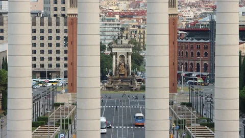 The skyline of Barcelona,Spain Stock Footage 116659273