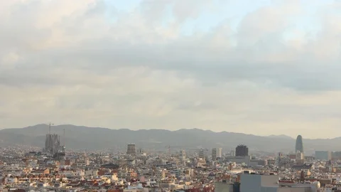 The skyline of Barcelona,Spain Stock Footage 116659304