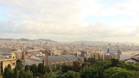 The skyline of Barcelona,Spain Stock Footage 116659313