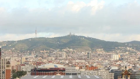 The skyline of Barcelona,Spain Stock Footage 116659331