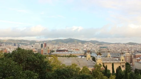 The skyline of Barcelona,Spain Stock Footage 116659341