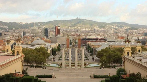 The skyline of Barcelona,Spain Stock Footage 116659357