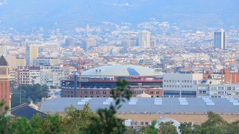 The skyline of Barcelona,Spain Stock Footage 117049073