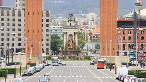 The skyline of Barcelona,Spain Stock Footage 117897667