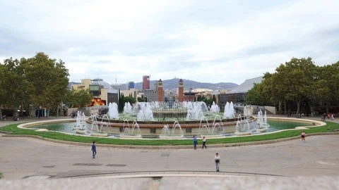 The skyline of Barcelona,Spain Stock Footage 117897693