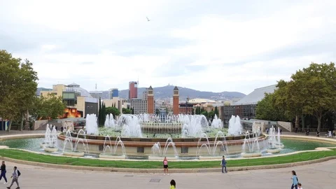 The skyline of Barcelona,Spain Stock Footage 117897694