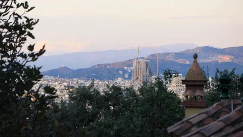 The skyline of Barcelona,Spain Stock Footage 118124756