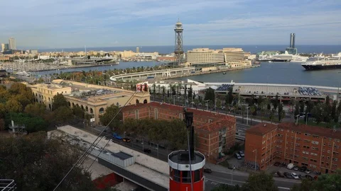 The skyline of Barcelona,Spain Stock Footage 118358486