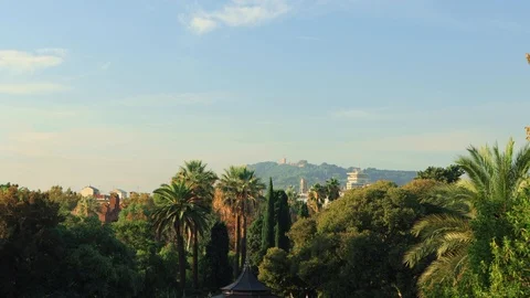 The skyline of Barcelona,Spain Stock Footage 118980428