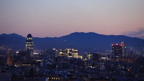 The skyline of Barcelona,Spain Stock Footage 118982746