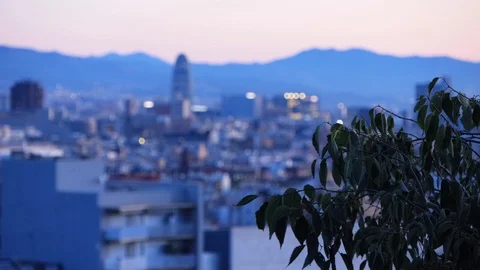 The skyline of Barcelona,Spain Stock Footage 118982811