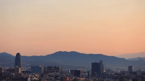 The skyline of Barcelona,Spain Stock Footage 118982870