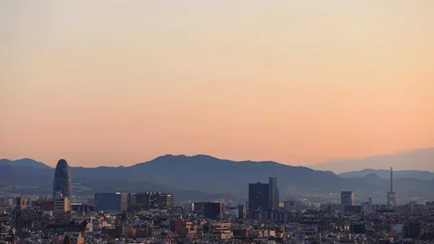 The skyline of Barcelona,Spain Stock Footage 118982881