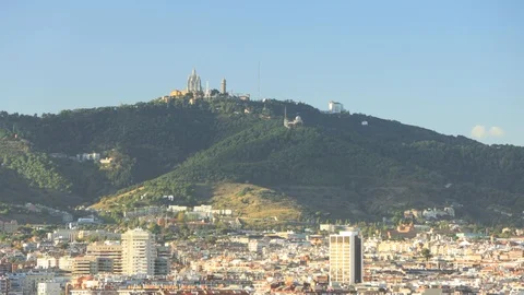 The skyline of Barcelona,Spain Stock Footage 119766014