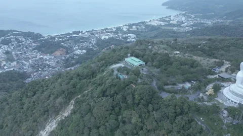 Skyline to Big Buddha from the front Stock Footage 294989173