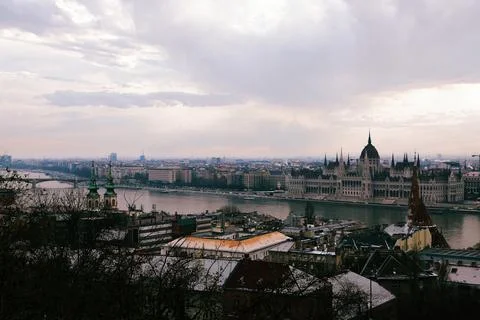 Skyline of Budapest, Stockfoto's