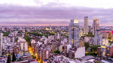The skyline of Buenos Aires in the sunset Vídeos de archivo 73511055