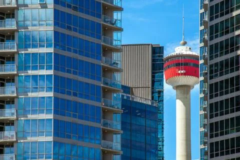 Skyline of Calgary Alberta Canada Stock Photos