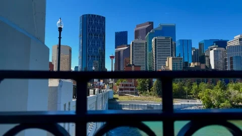 Skyline from Centre St Bridge on Wed July 31 2024 in Calgary Stock Footage 280772814