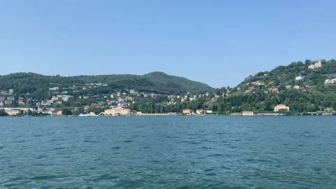 Skyline of Cernobbio town. Panoramic view of Lago di Como lake, Italy Stock Footage 167841857