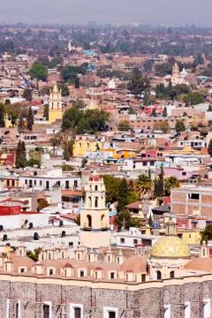 Skyline of Cholula, Mexico Stock Photos