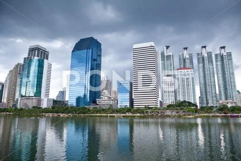 Skyline of city Stock Photos