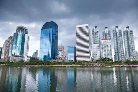 Skyline of city Stock Photos