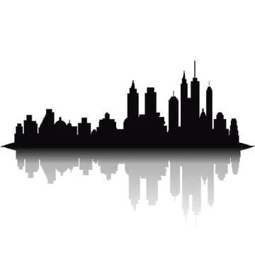 Skyline city on white background Stock Illustration