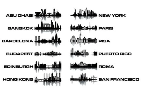 Skyline collection Stock Illustration
