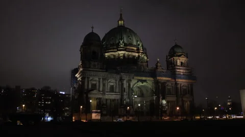 Skyline Contrast, Nighttime View, Berlin Scenery Stock Footage 340660033