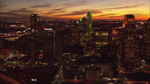 Skyline Dallas Sunset Video stock 38609430