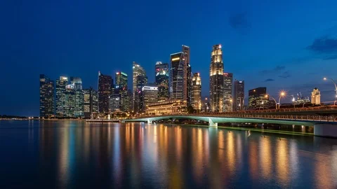 The skyline from Day to Night Stock Footage 102241276