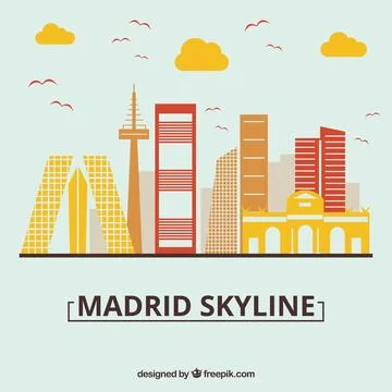 Skyline design of madrid Ilustración de archivo