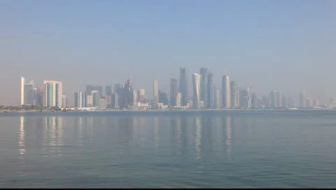 Skyline of Doha, Qatar Stock-Footage 10700177