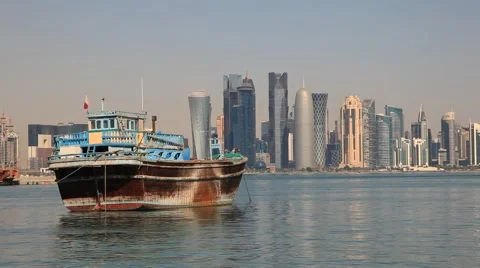 Skyline of Doha, Qatar Vidéo 57733474
