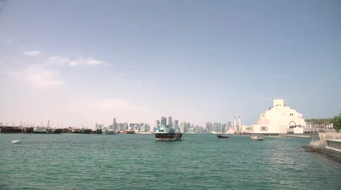 Skyline of Doha, Qatar Stock Footage 58653175