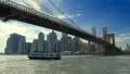 Skyline downtown Manhattan Brooklyn Bridge NY Waterway boat New York City 4k or 4k+ Resolution